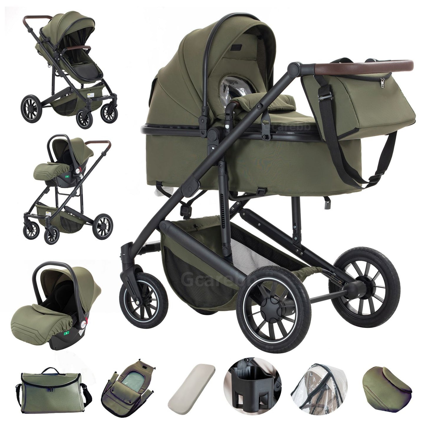 Foldable Portable Infant Stroller with Adjustable Handle for 0-4 Newborn