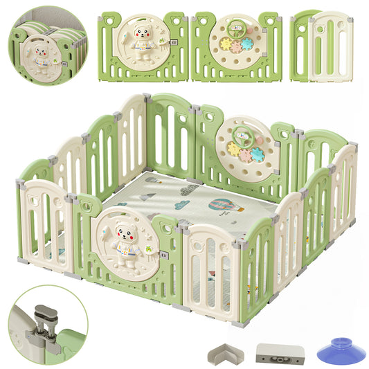 Foldable Portable Safety Baby Playpen with Locking Gate for 0-3 Newborn