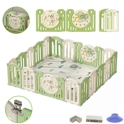 Foldable Portable Safety Baby Playpen with Locking Gate for 0-3 Newborn