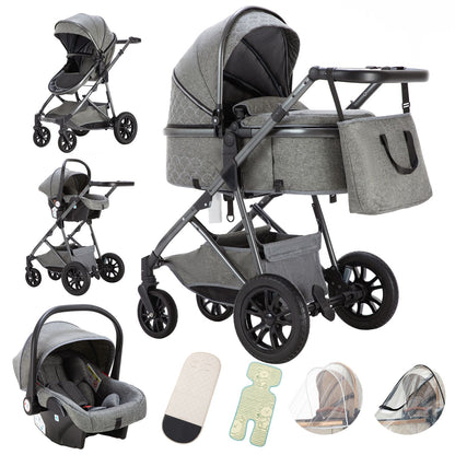 High Landscape Toddler Stroller with Adjustable Handle for 0-3 Newborn