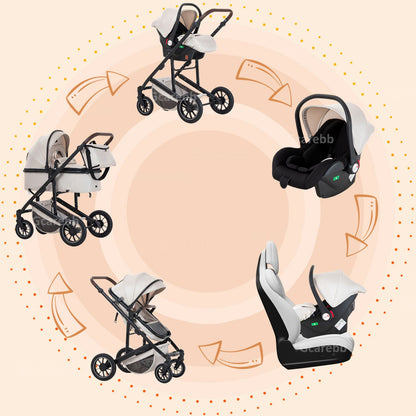 Foldable Portable Infant Stroller with Adjustable Handle for 0-4 Newborn